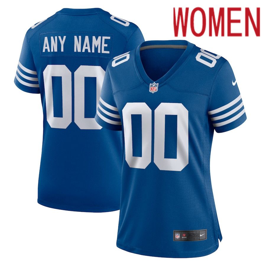 Women Indianapolis Colts Nike Royal Alternate Custom NFL Jersey->women nfl jersey->Women Jersey